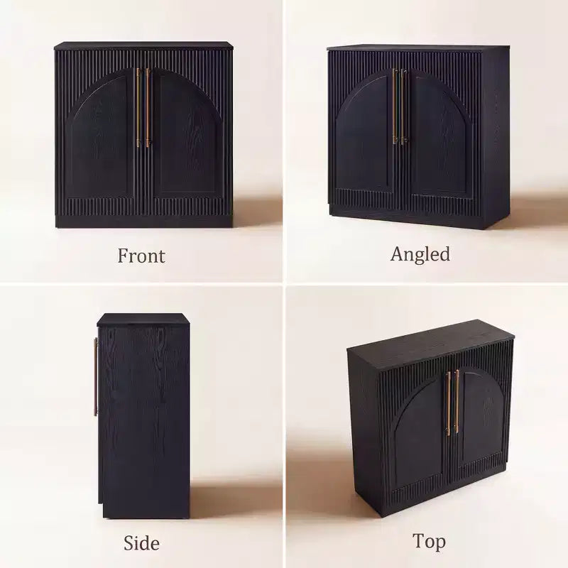 Morden Fort Mobile Contenitore a 2 Ante Bianco, Credenza Modulare con Ante ad Arco Simmetriche, Consolle per Sala da Pranzo, Soggiorno