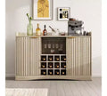47 Modern Wine Bar Cabinet with 9 Glass Holders, 12 Wine Racks, Fluted Design, 2 Doors, Buffet Sideboard Storage for Dining & Living Room