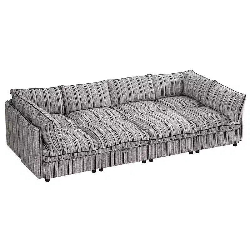 Canapé modulable en U GDFStudio Jeju 8 pièces, rembourré, avec rangement, 125''x 93, et ottoman
