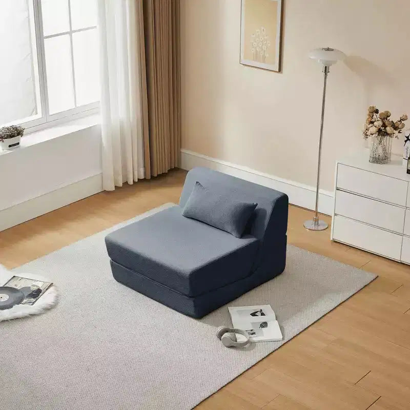 MAYEERTY Poltrona Letto Trasformabile 2 in 1 in Tessuto Lana Alpaca, Salvaspazio, per Piccoli Spazi, Soggiorno, Dormitorio, Appartamento