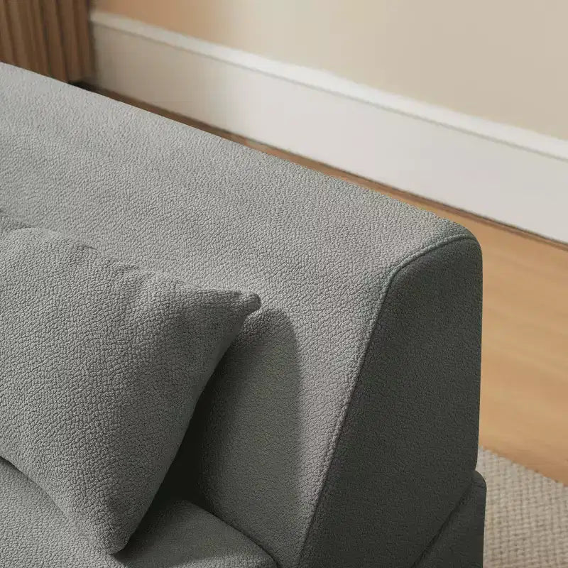 MAYEERTY Poltrona Letto Trasformabile 2 in 1 in Tessuto Lana Alpaca, Salvaspazio, per Piccoli Spazi, Soggiorno, Dormitorio, Appartamento