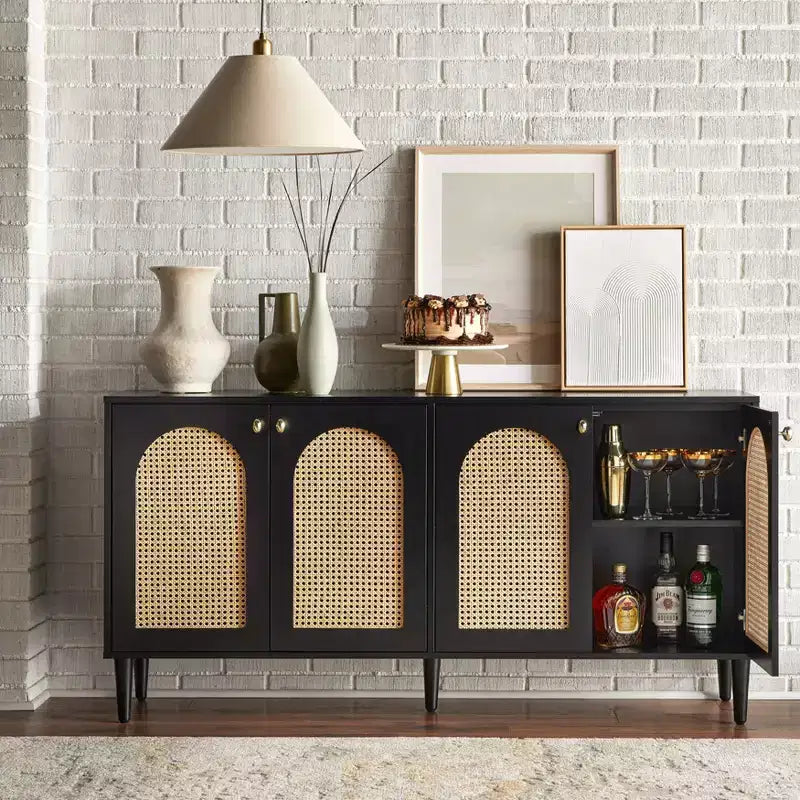 Madia Montello Mid-Century con ante in canna d'India Lifestorey