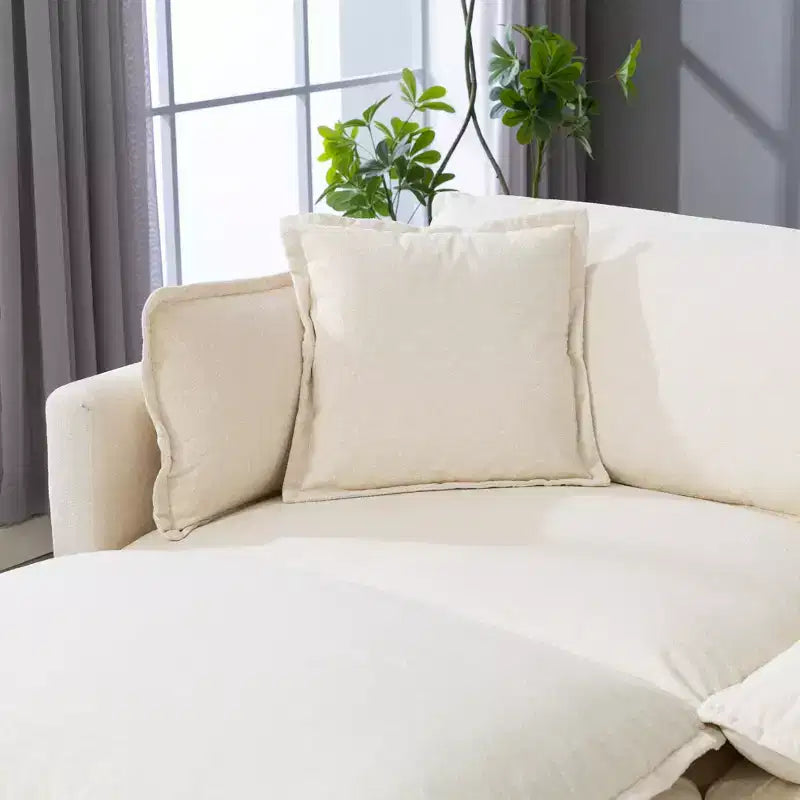 Canapé sectionnel modulaire moderne 4 places rembourré en chenille GDFStudio Dulles avec 2 poufs