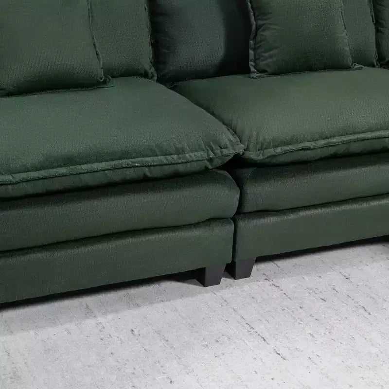 Canapé sectionnel modulaire moderne 4 places rembourré en chenille GDFStudio Dulles avec 2 poufs