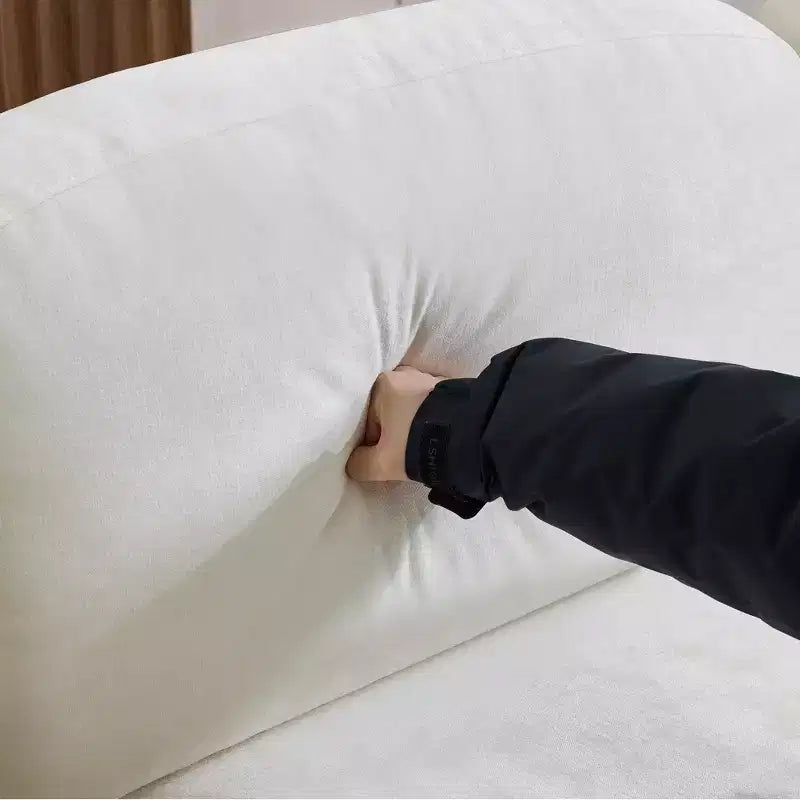 GDFStudio Divano Sezionale Moderno Hiroto a 4 Pezzi in Legno e Ciniglia con Gonna Rimovibile a Pieghe Arricciate e Braccioli Svasati