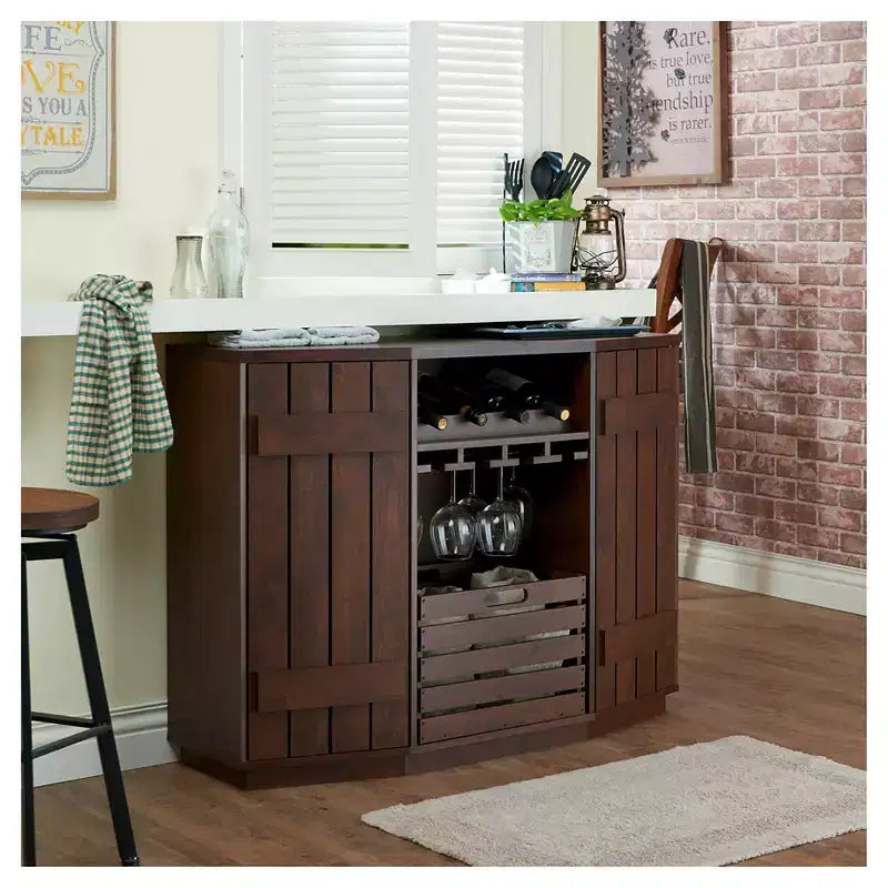 Credenza da Pranzo Candy Plank Inspired con Cassetta Rimovibile Noce Vintage - HOMES: Inside + Out