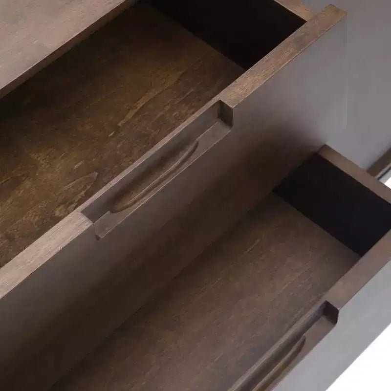 Mobile contenitore Devlin Mid-Century da 60” con cassetti centrali Marrone Noce - WyndenHall: Credenza in legno massello, Ripiani regolabili