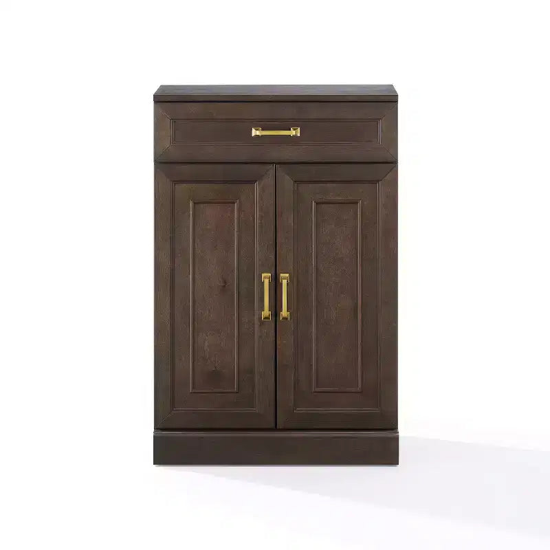Crosley 36" Armadio contenitore da cucina Stanton Caffè: Ripiani regolabili, Struttura in MDF, Impiallacciatura in legno, 2 ante, 1 cassetto