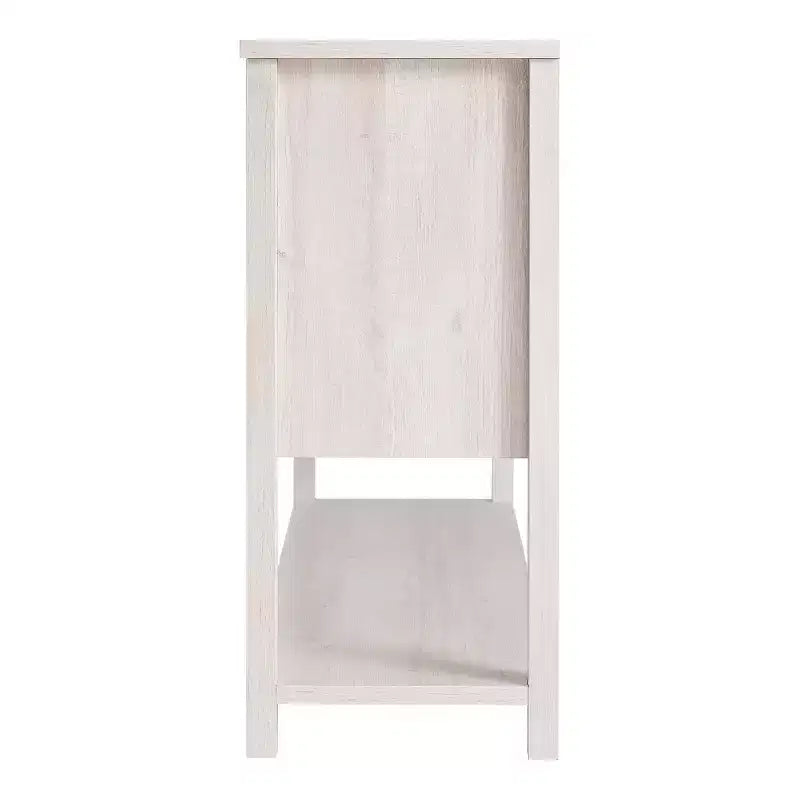 Credenza da fattoria Quailridge da 47" con 4 ripiani e ante scorrevoli, rovere bianco - miBasics: Legno ingegnerizzato, vani regolabili