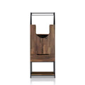 24/7 Shop At Home Meluse Multi Storage Wine Cabinet Light Hickory: Elegant Dining Hutch, Bar & Winery Storage
