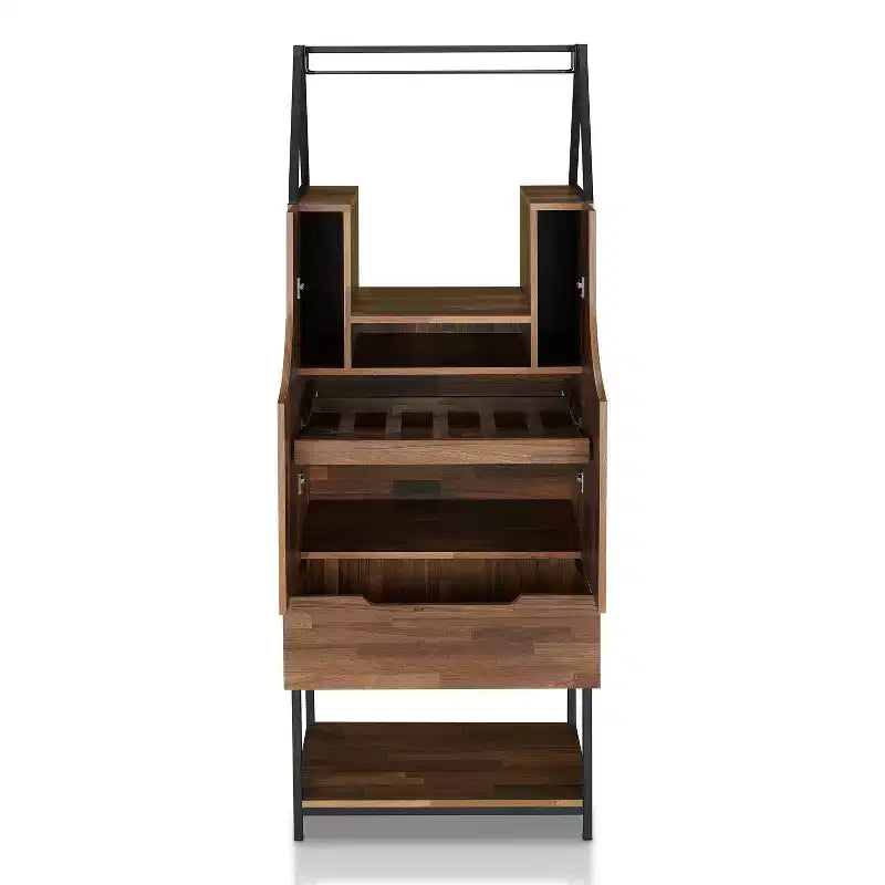24/7 Shop At Home Mobile Cantinetta Meluse Multi Storage Legno Hickory Chiaro: Elegante Credenza da Pranzo, Bar e Cantina