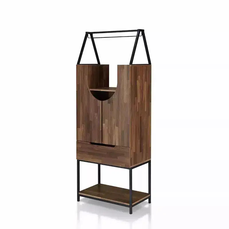 24/7 Shop At Home Mobile Cantinetta Meluse Multi Storage Legno Hickory Chiaro: Elegante Credenza da Pranzo, Bar e Cantina