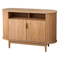 Lifestorey Kendrick Fluted 2 Drawer Oval Buffet Light Oak    