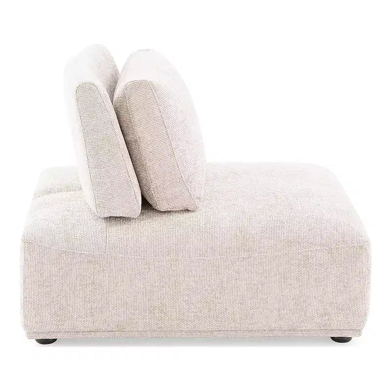 HOMES: Inside + Out Poltrona modulare moderna Povoa senza braccioli in ciniglia con schienale allungabile marrone chiaro