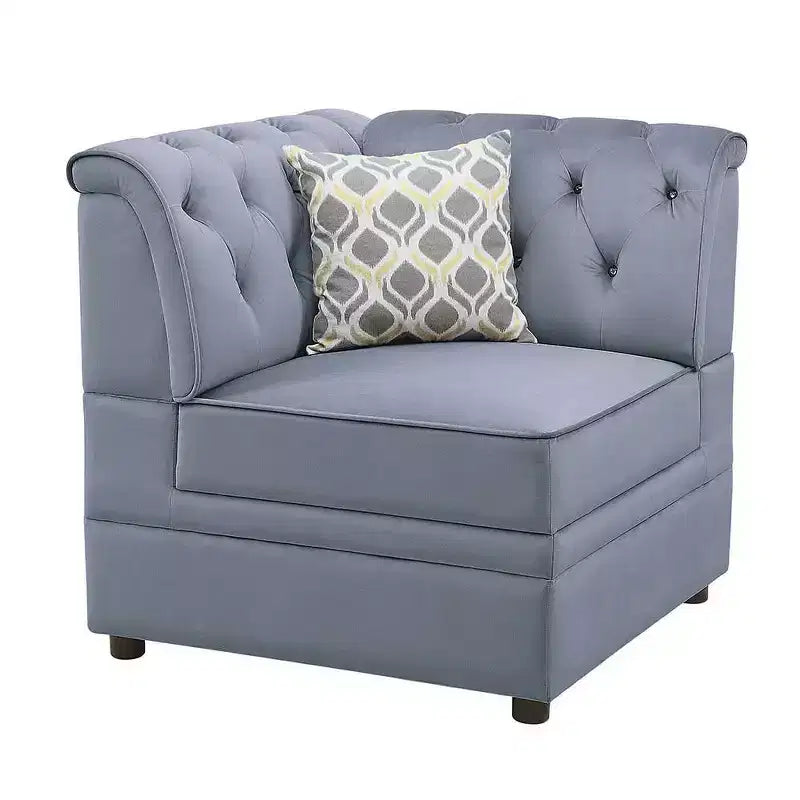 Acme Furniture Bois II Modular Corner Sectional Piece Gray Velvet