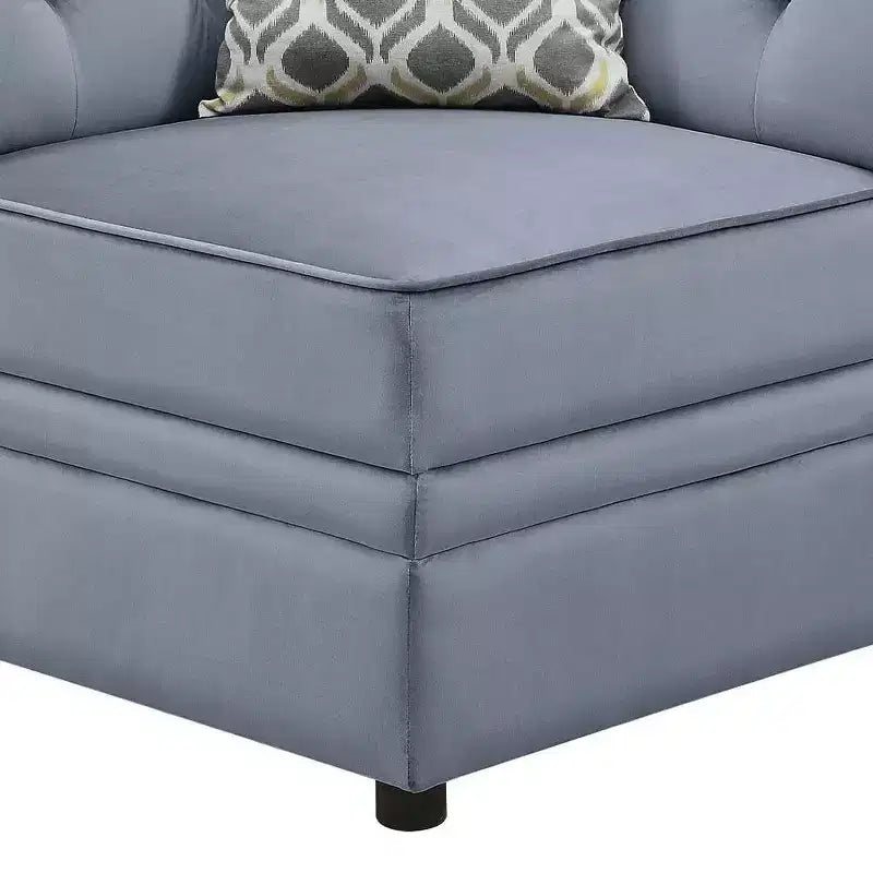 Acme Furniture Bois II Modulare Angolare Sezionale in Velluto Grigio
