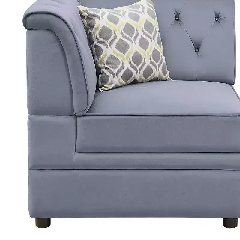 Acme Furniture Bois II Modulare Angolare Sezionale in Velluto Grigio