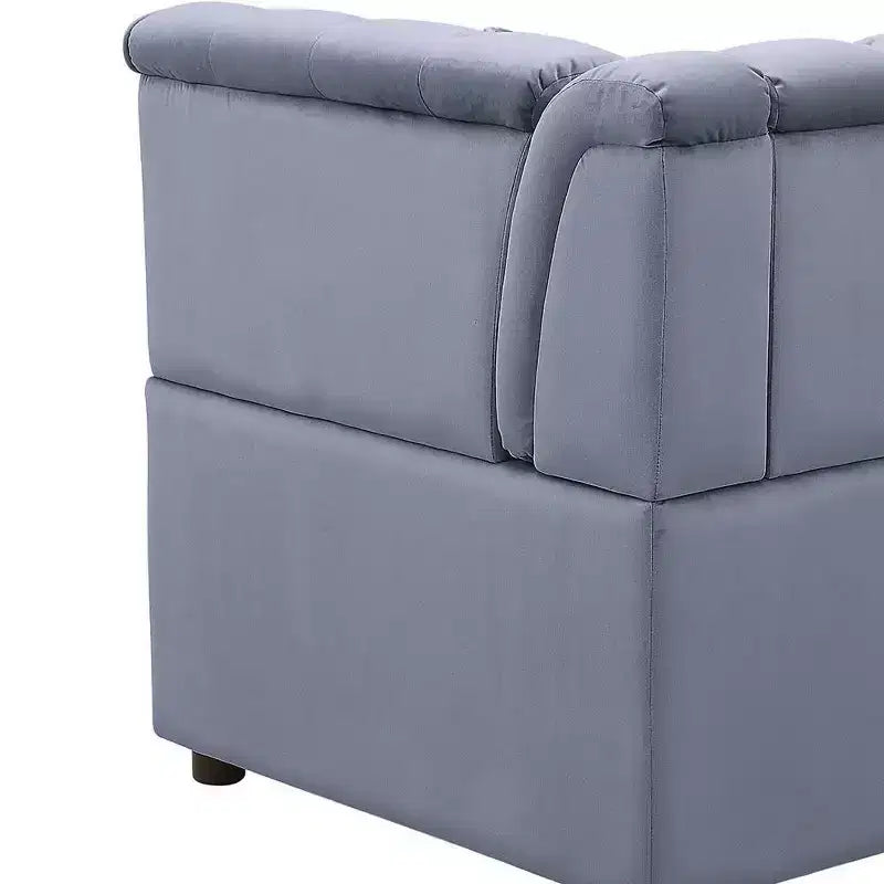Acme Furniture Bois II Modulare Angolare Sezionale in Velluto Grigio