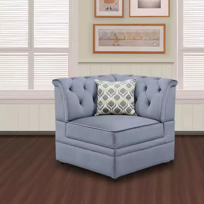 Acme Furniture Bois II Modulare Angolare Sezionale in Velluto Grigio
