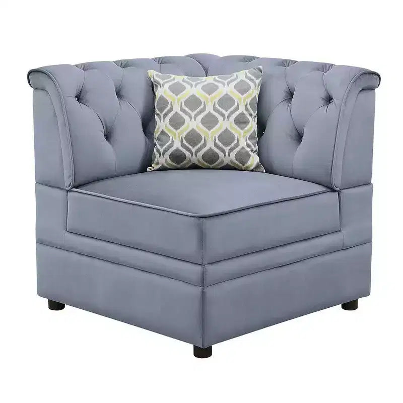 Acme Furniture Bois II Modulare Angolare Sezionale in Velluto Grigio