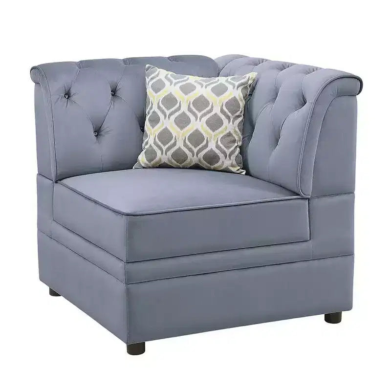 Acme Furniture Bois II Modulare Angolare Sezionale in Velluto Grigio