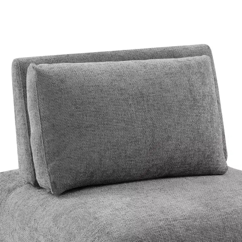 HOMES: Inside + Out Chaise sans accoudoirs trapézoïdale modulaire moderne Povoa en chenille avec dossier extensible Gris
