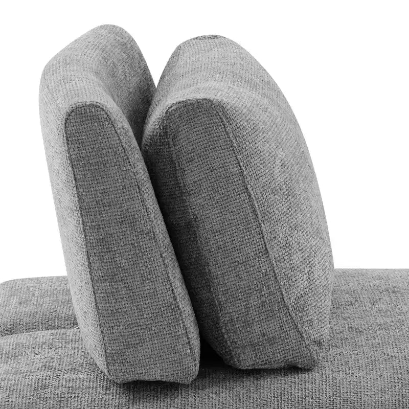 HOMES: Inside + Out Chaise sans accoudoirs trapézoïdale modulaire moderne Povoa en chenille avec dossier extensible Gris