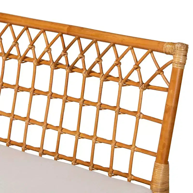bali & pari Set Panca ad Angolo da Pranzo in Rattan Capella 3 Pezzi Bianco/Miele Chiaro: Fatto a Mano, Imbottito in Schiuma, Nessun Montaggio Richiesto