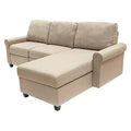 Serta Copenhagen Reclining Sectional with Right Storage Chaise Beige : Microfiber Upholstery, Wood Frame, Spot Clean