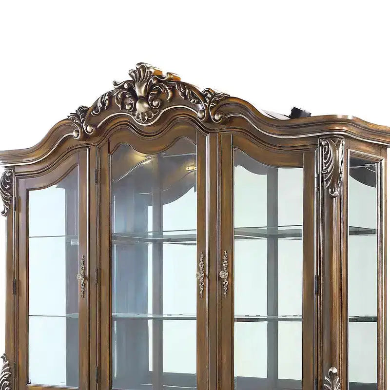 Armadietto decorativo Latisha da 76" rovere antico - Acme Furniture: Nessun assemblaggio, Vetro temperato, 5 cassetti