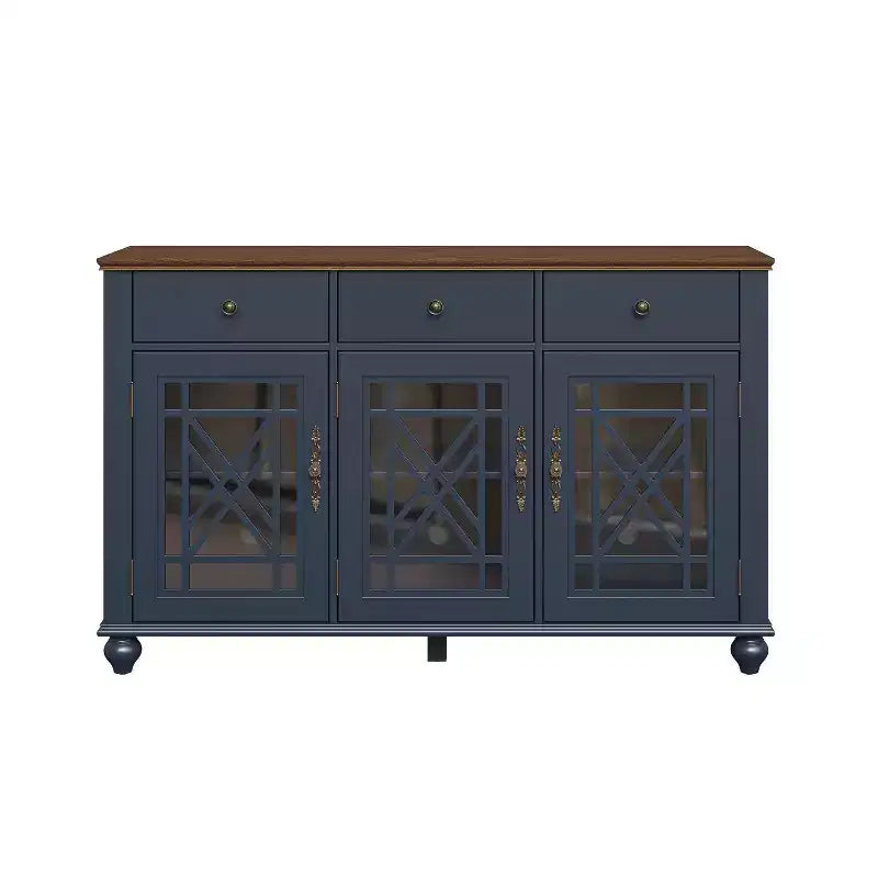 Mobile credenza/buffet Festivo 55" con cassetti, stile vintage, blu navy