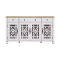 Festivo 63" Vintage Style Storage Accent Buffet Sideboard Cabinet with Drawers White