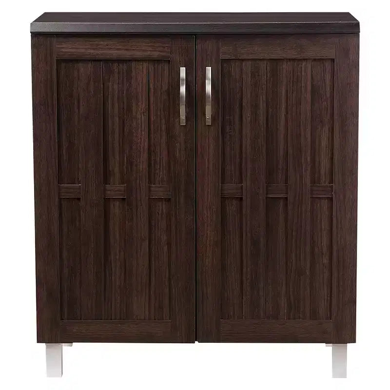 Baxton Studio Excel Credenza Moderna e Contemporanea - Marrone Scuro: Ripiani Fissi, Composito di Legno, Mobili da Cucina