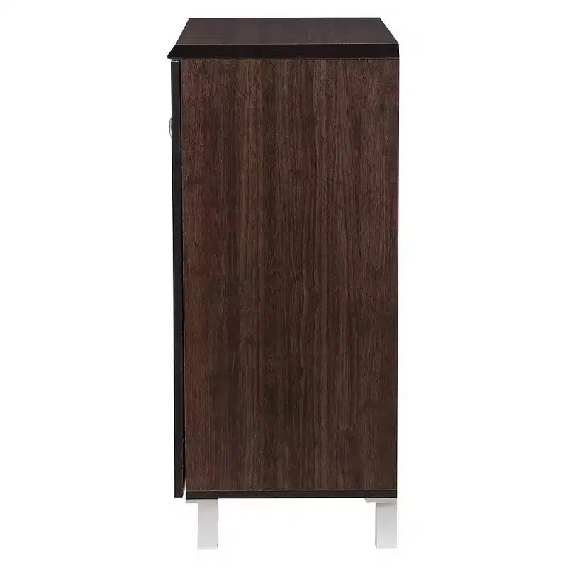 Baxton Studio Excel Credenza Moderna e Contemporanea - Marrone Scuro: Ripiani Fissi, Composito di Legno, Mobili da Cucina