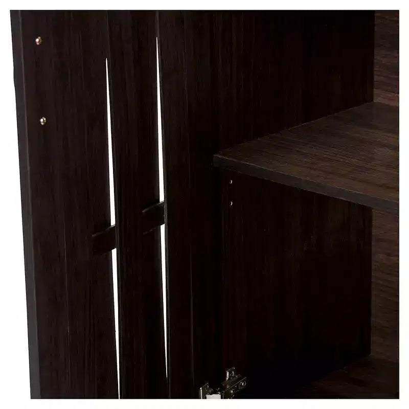 Baxton Studio Excel Credenza Moderna e Contemporanea - Marrone Scuro: Ripiani Fissi, Composito di Legno, Mobili da Cucina