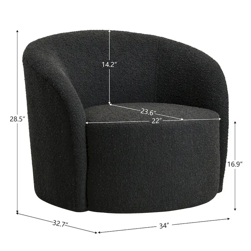 KINWELL 34 Wide Upholstered Swivel Accent Barrel Chair (Set of 2)