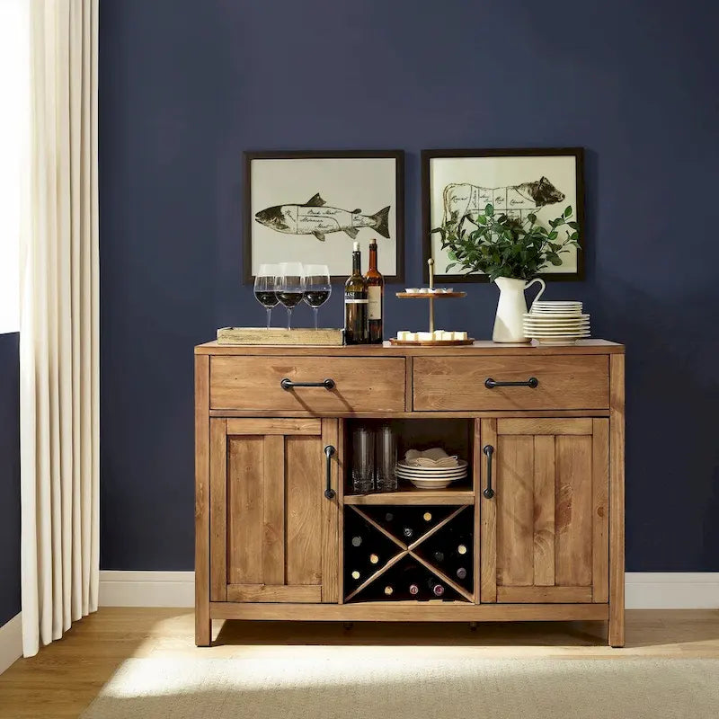 Crosley Roots Natural Finish Buffet - 52  W x 18  D x 36  H