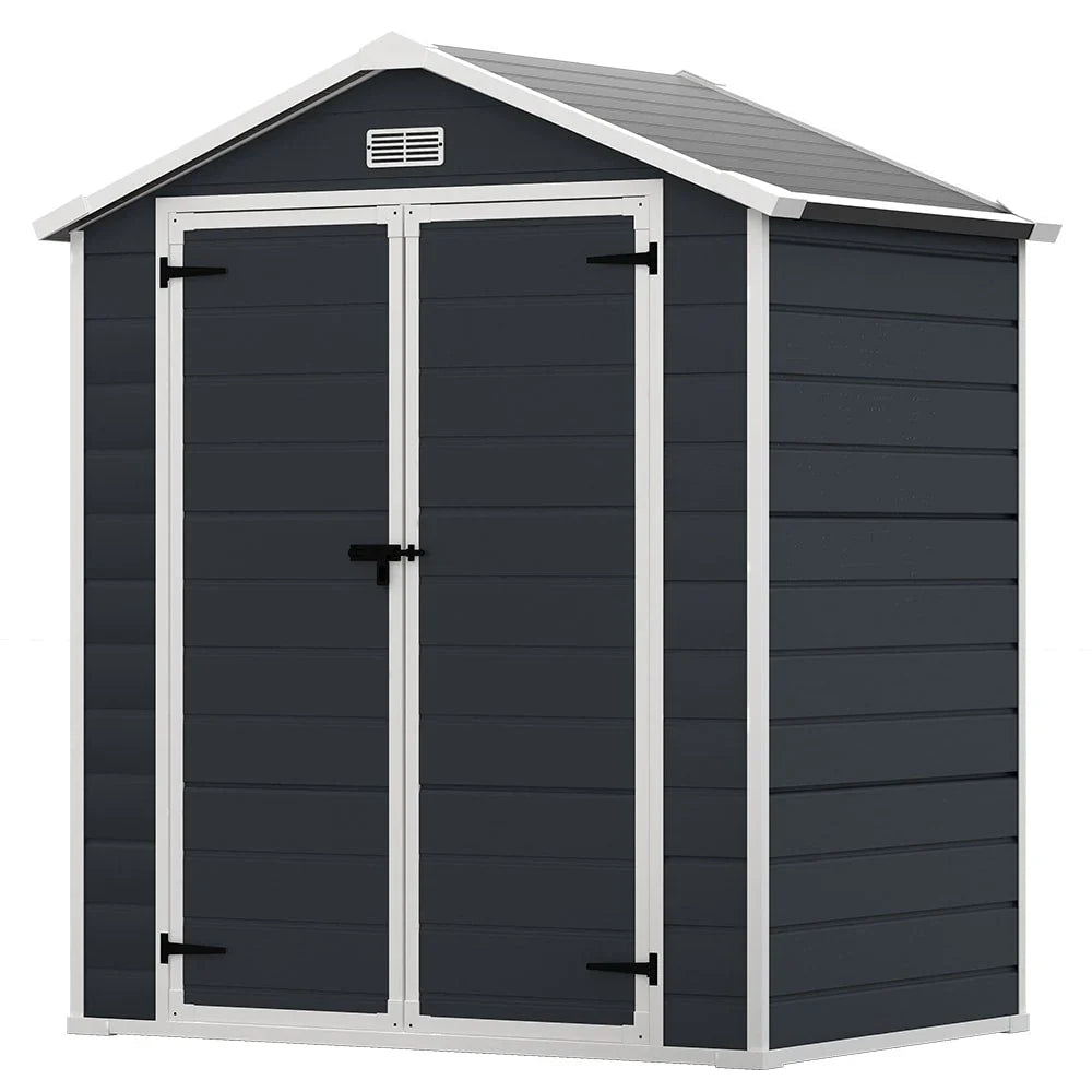 6 ft x 4 ft/6 ft x 8 ft/8 ft x 6 ft/8 ft x 10 ft All-Weather Resin Outdoor Plastic Storage Shed w/Floor, Spire Tool Shed