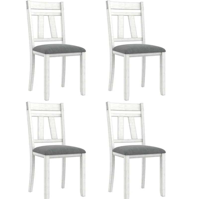 VECELO Solid Wood Dining Chairs with Linen Fabric Seating, Dining Chairs Set of 2/4/6