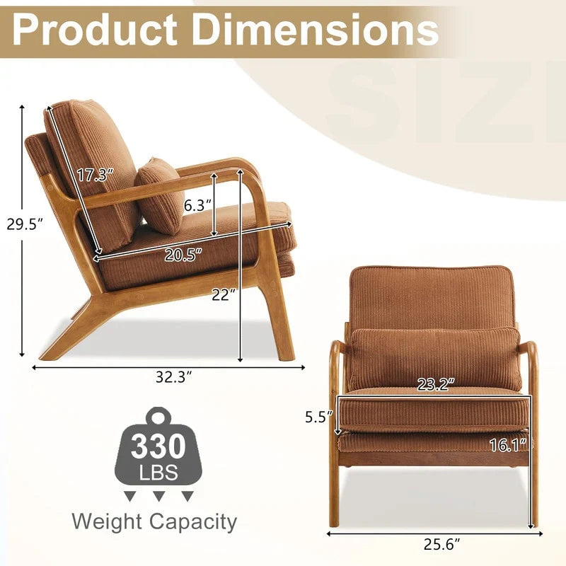 Mid Century Modern Upholstered Accent Chair