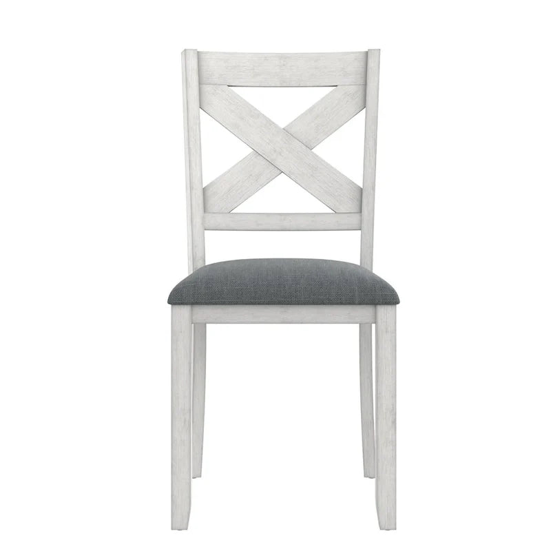 VECELO Solid Wood Dining Chairs with Linen Fabric Seating, Dining Chairs Set of 2/4/6
