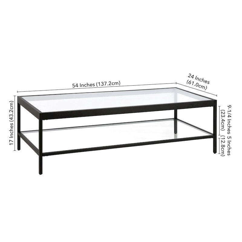 Alexis Metal and Glass Coffee Table