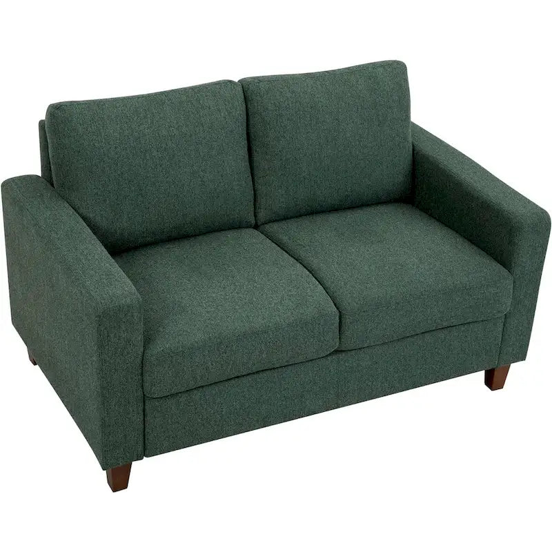 Miles Mid Century Modern Loveseat 2 Seater Sofa Couch with Reversible Back Pillows Large