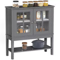 HOMCOM Kitchen Credenza & Sideboard Buffet Cabinet with 2 Glass Doors & Storage Shelves