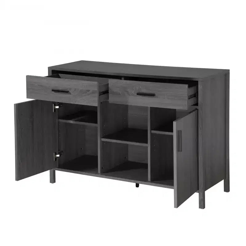 Meuble de rangement 47W FC Design, buffet de salle à manger avec deux armoires et tiroirs