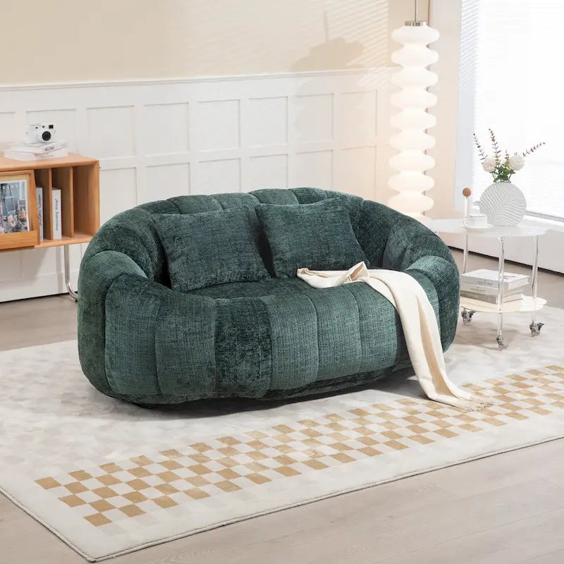 GDFStudio - Laurel Chenille 2-Seater Lazy Sofa with High-Density Foam and Oversized Comfort