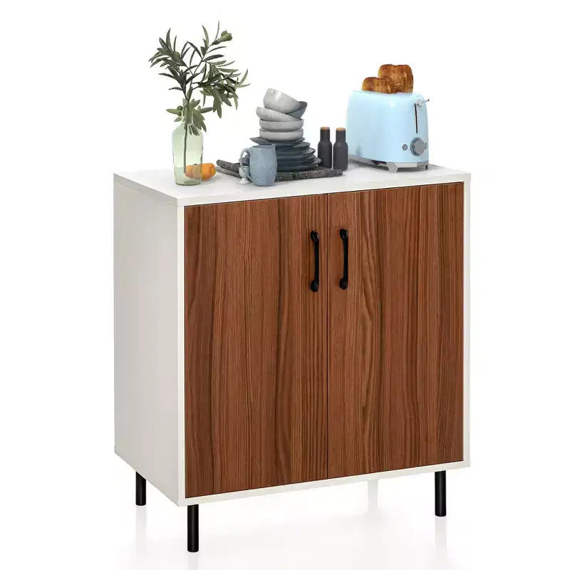 Costway 2-Door Sideboard Buffet Storage Cabinet Kitchen Cupboard with Adjustable Shelf