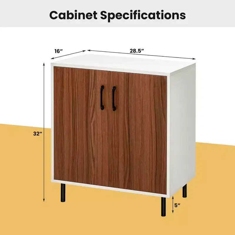 Buffet de cuisine Costway à 2 portes avec étagère réglable