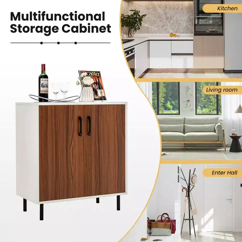 Buffet de cuisine Costway à 2 portes avec étagère réglable
