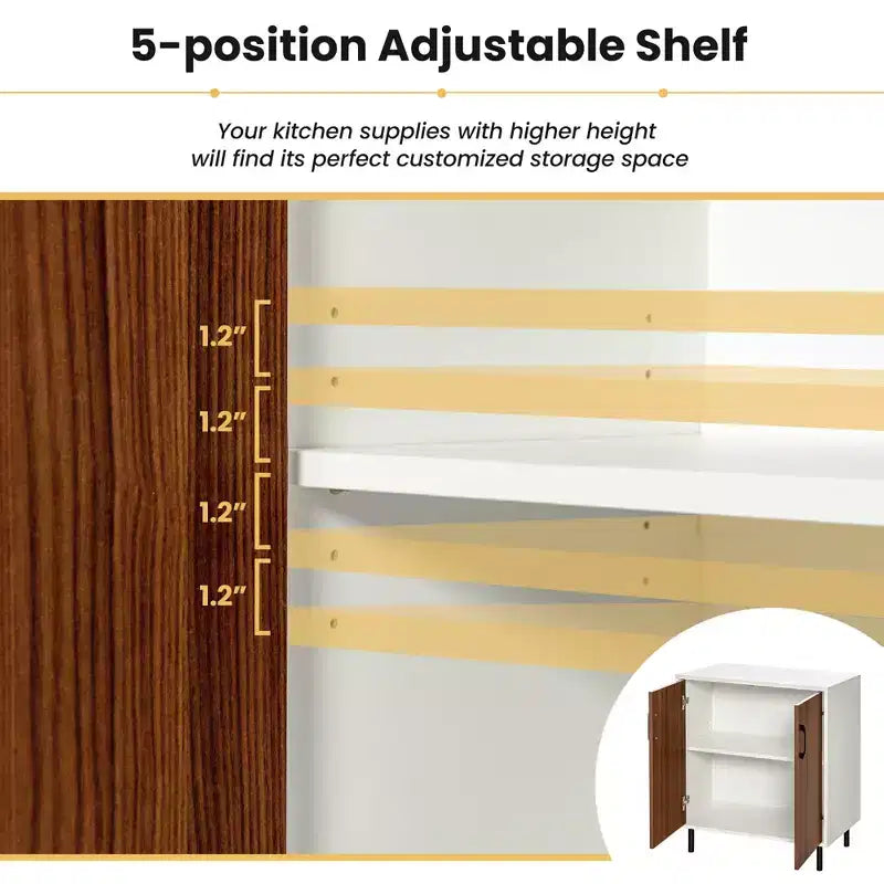 Buffet de cuisine Costway à 2 portes avec étagère réglable